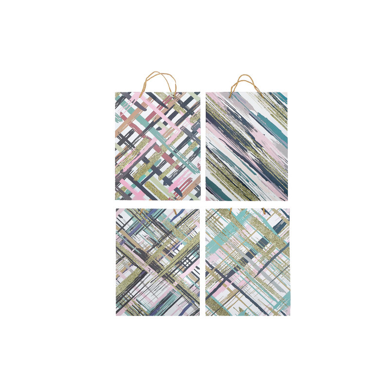Grand ensemble de 12 sacs-cadeaux abstraits assortis