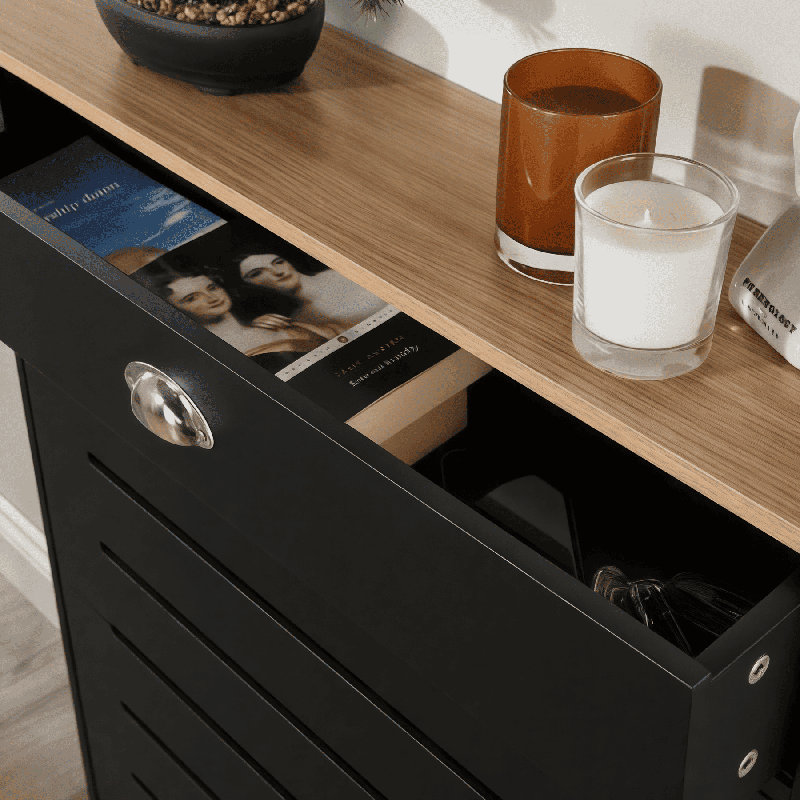Batley Drawer Radiator Cover, 1 Drawer - 78cm W, Black