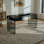 Bureau d'écriture moderne en verre noir avec tiroir caché et élégant table d'étude en verre trempé pour le bureau à domicile ou la chambre à coucher