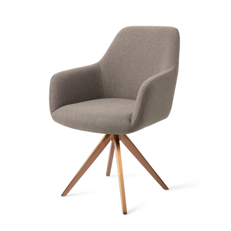 Chorlette Hiroo Foggy Fusion Dining Chair, Light Gray, Rose Gold