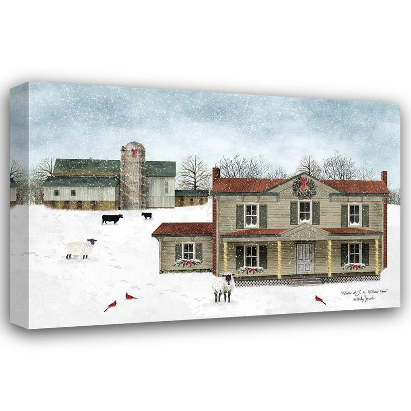 «The Holiday Aisle® Jacobs», art sur toile tendue par Billy Gallery: Winter at J.H. Williams Farm, H 28 po x l 40 po