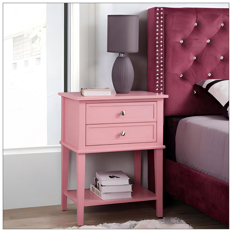 Stylish Nightstand, Pink