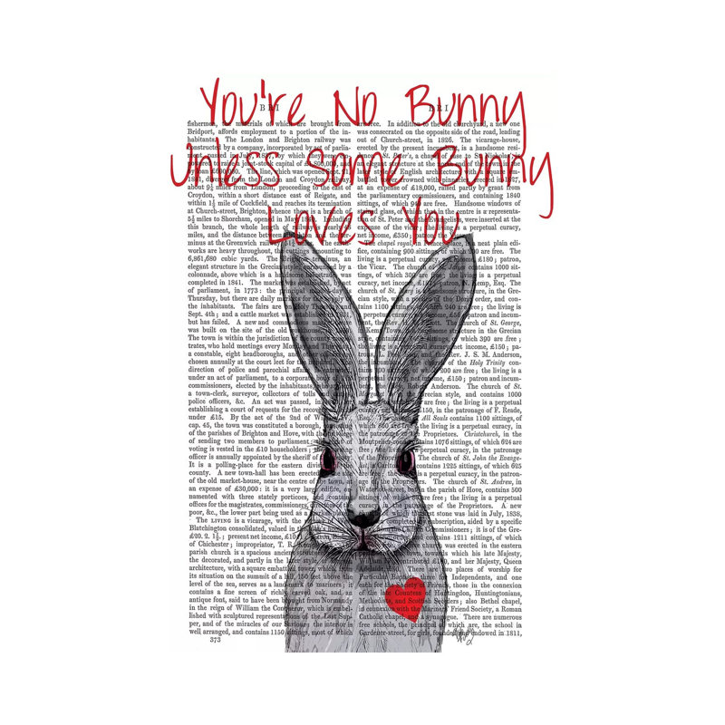 You're No Bunny by Fab Funky - Wrapped Canvas Print, 20.32 cm H x 30.48 cm W