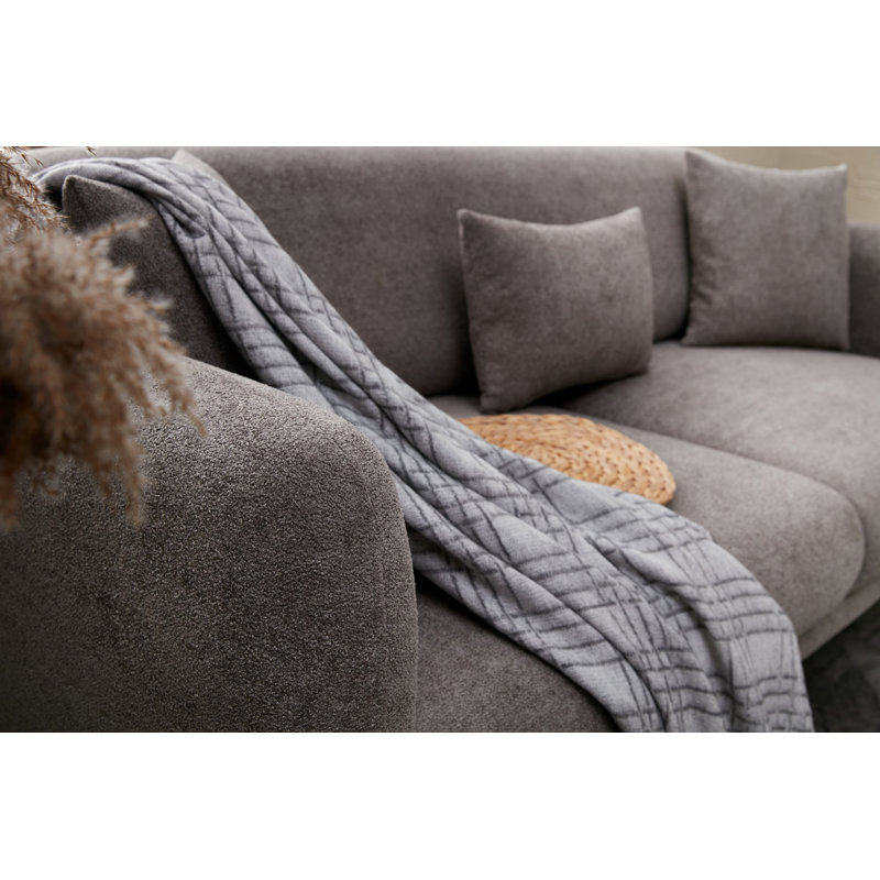 Canapé modulaire 2 pièces Darron, 100 % polyester gris
