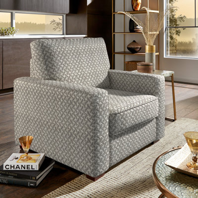 Beaulah Modern Fabric Upholstered Square Arm Living Room Chair