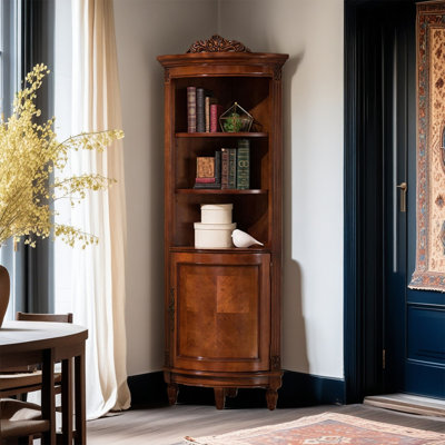 American-Style Country Solid Wood Corner Cabinet