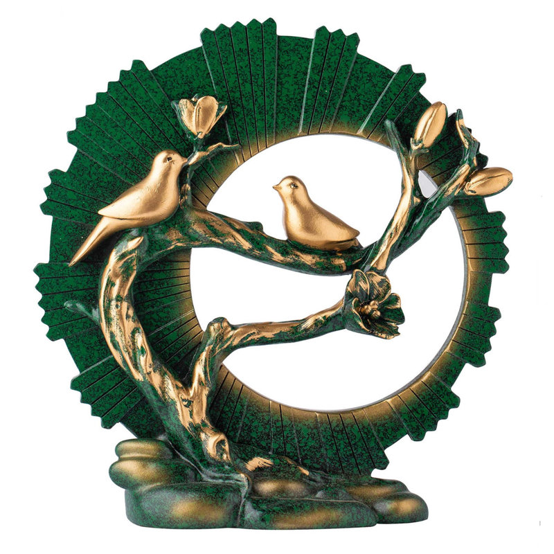 Statues for Home Decor Figurines Sculptures Decorations Screen Bird, Vert