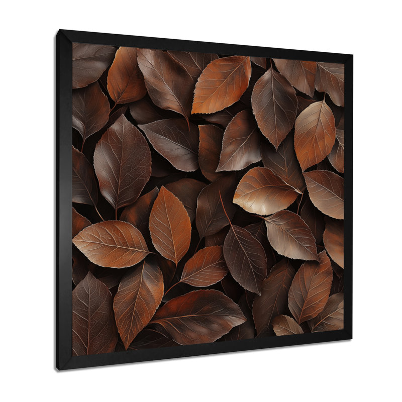 «Brown Sable Leaves II» - feuilles, art mural, Reproduction encadrée d'une seule photo, H 30 po x l 30 po