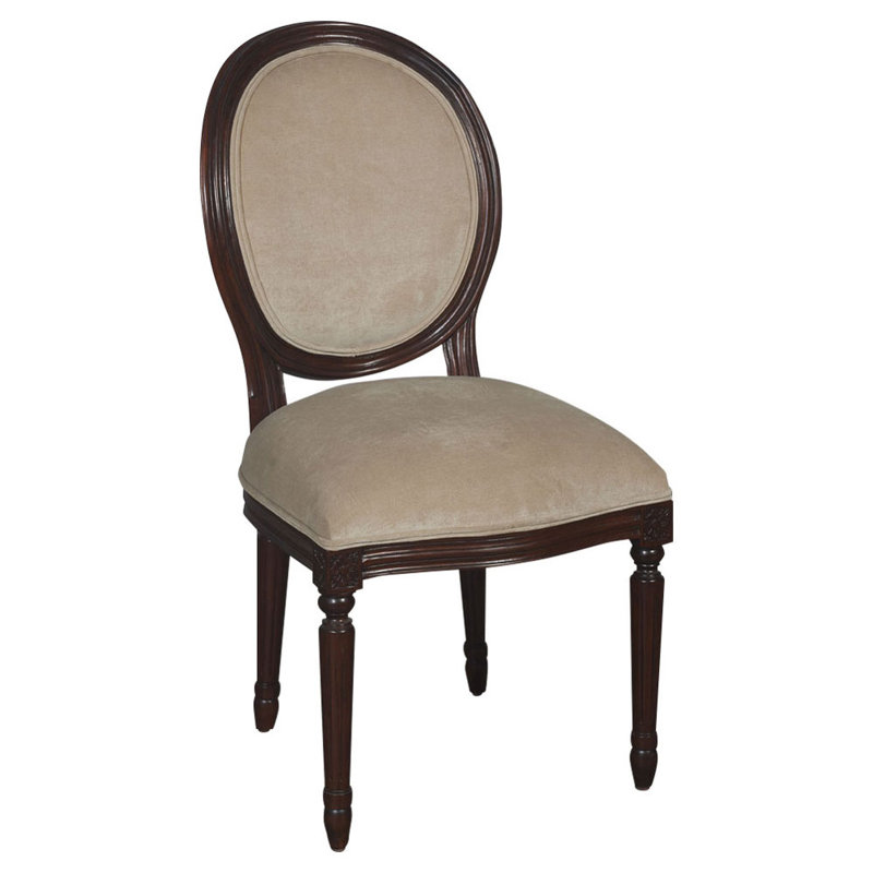 Leandro 19'' H Upholstered Side Chair, Brown, Brown