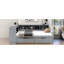 Lit plateforme en bois avec tablettes de rangement, tiroirs, station de charge et tête de lit tapissier-681298399-681298398