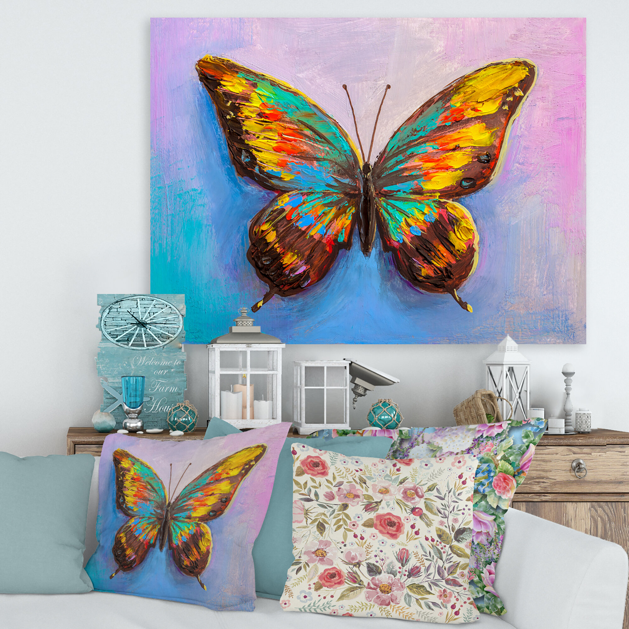 butterfly painting for living room