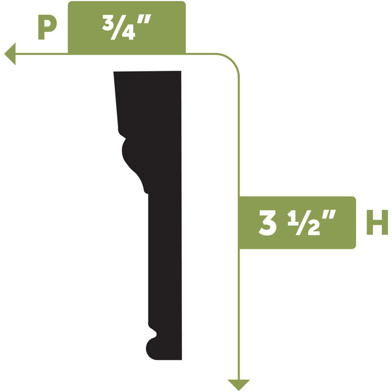LWM97 - 3 1/2"H x 3/4"D x 144"L Casing Flexible Moulding