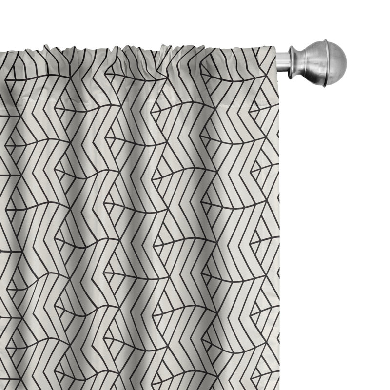 Geometric Semi-Sheer Rod Pocket Curtain Panels, 28" x 95"