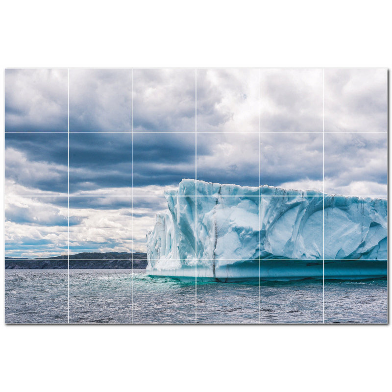 Murale en céramique satinée Glacier Photo 12 po x 12 po