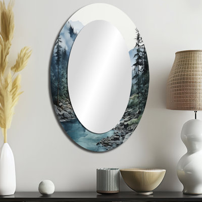 Miroir mural gris et gris