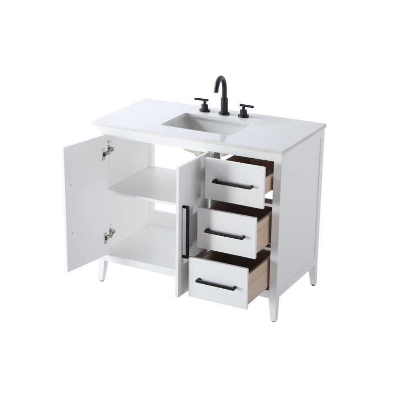 Meuble-lavabo simple 42 po, Blanc