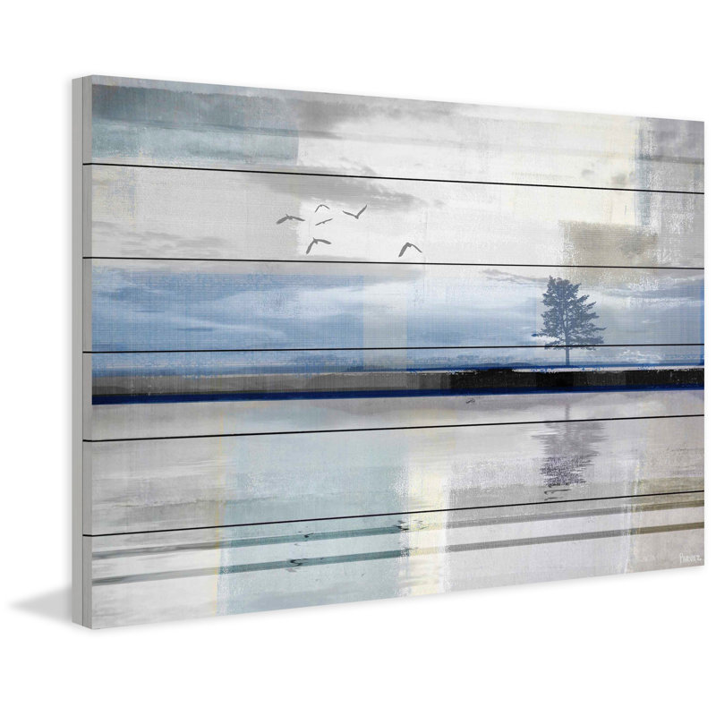 «Shimmering Reflection» par Parvez Taj, reproduction d'art sur bois, H 16 po x l 24 po x P 1,5 po