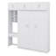 Lit escamotable mural moelleux comprenant bureau, armoire supérieure et tablettes de rangement-1970557631-1970557624