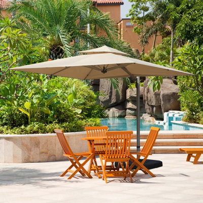 Parasol en porte-à-faux rectangulaire 9 'x 11' avec mât central (base non incluse)