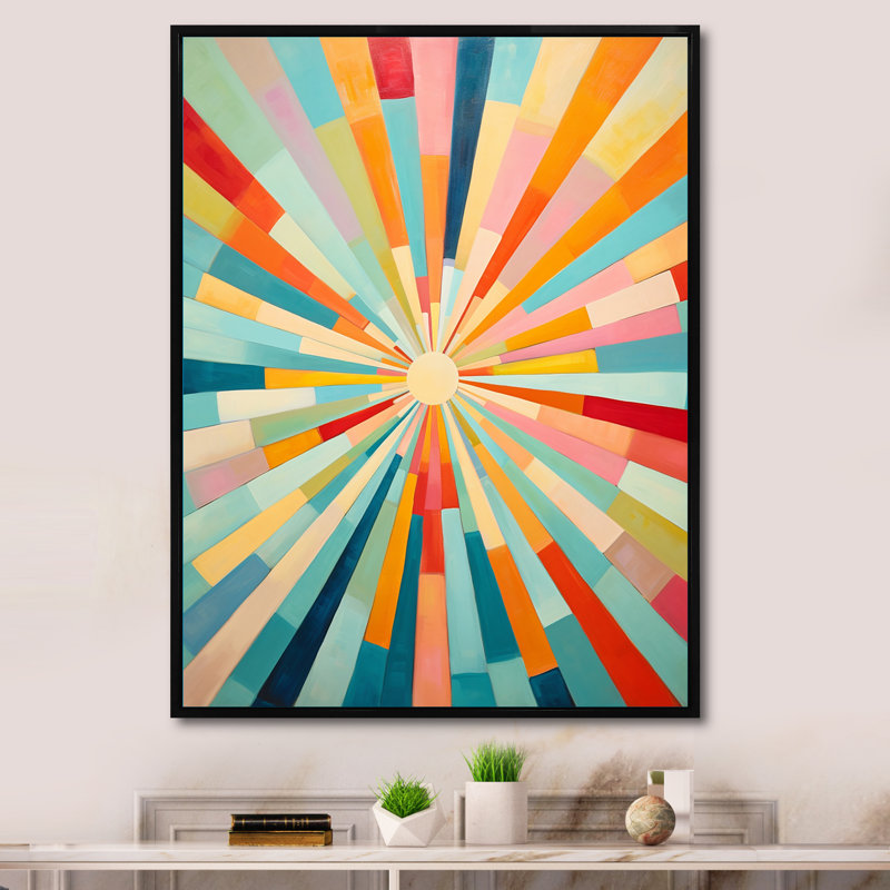 «Colorful Mid Century Optical Serenade III - Abstract Midcentury», art mural, H 44 po x l 34 po x P 1,5 po