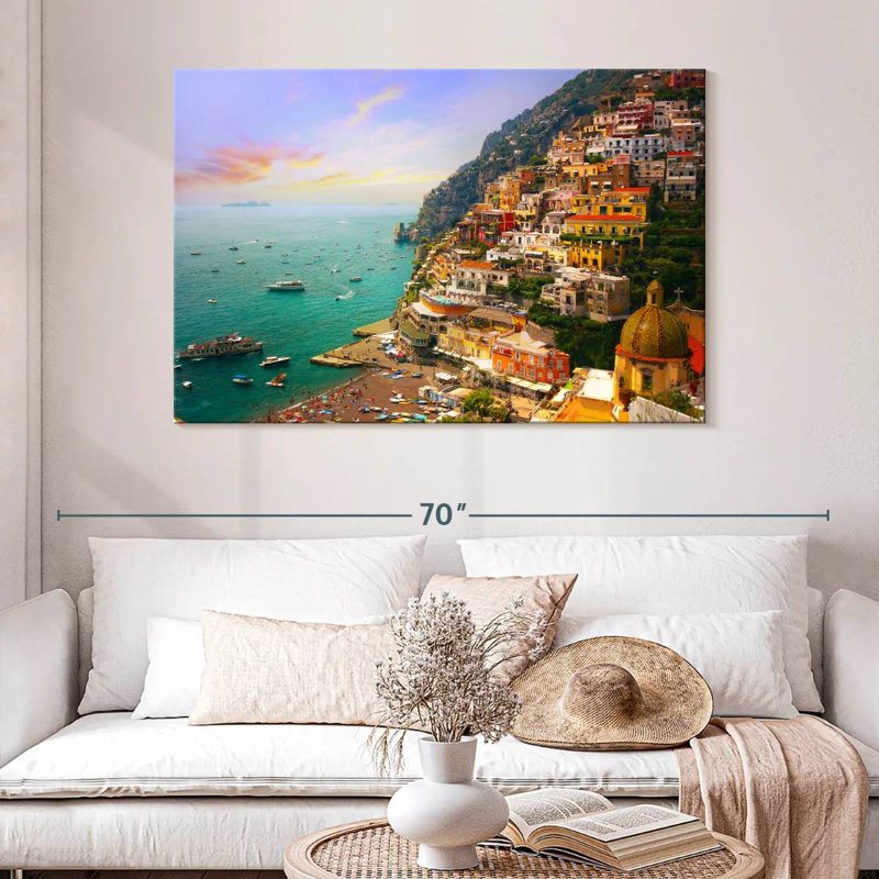 Gillard, village animé de Positano, H 32 po x l 48 po
