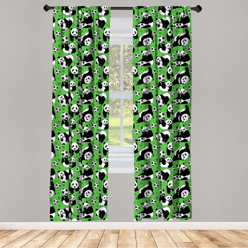 Soccer Geometric Semi-Sheer Rod Pocket Sliding Panel, 28" x 63"