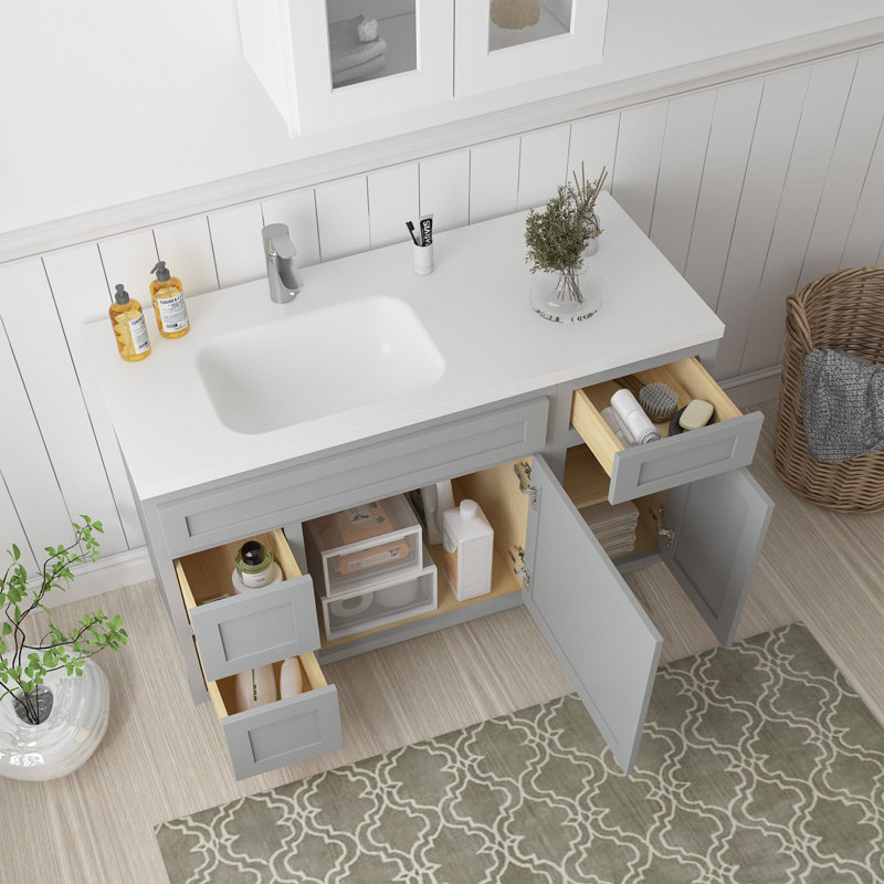 51'' Single Bathroom Vanity Base Only, Gray
