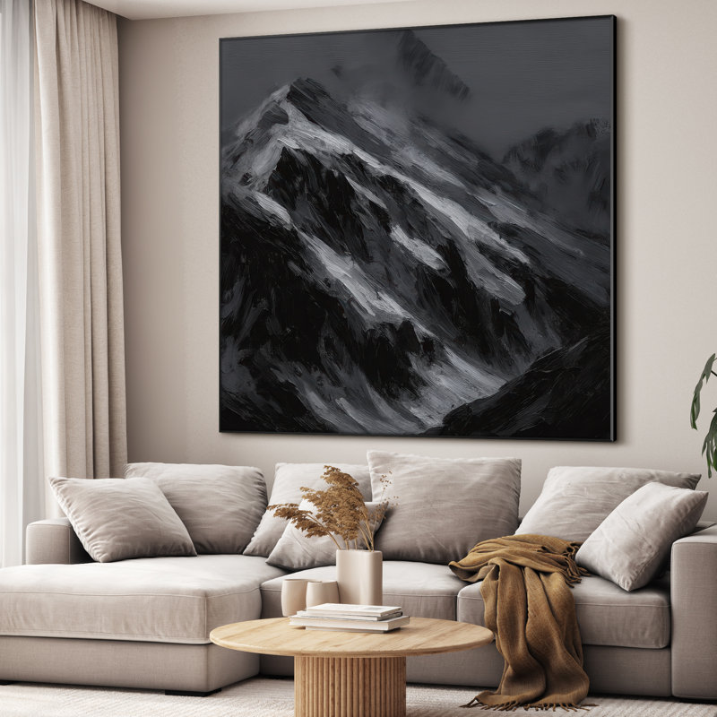 Très grand art mural imprimé sur toile - Abstrait moderne pour la décoration d'œuvres d'art contemporain pour le salon ou la chambre à coucher - «Assemblage requis du cadre (cadre non fini)»