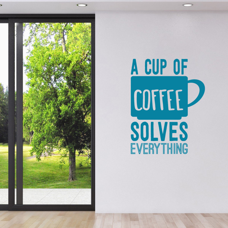 Text & Numbers Non-Wall Damaging Wall Decal, Teal