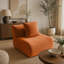 Canapé sans accoudoirs avec coussin en tissu - orange-131578258