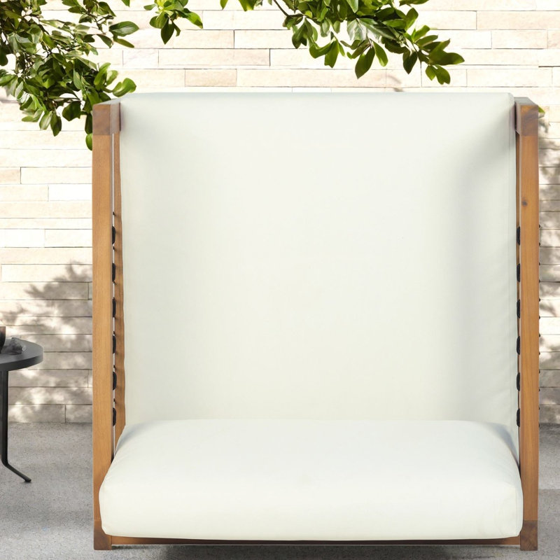 Chaises longues de patio modernes, fauteuil en bois d'acacia pour jardin