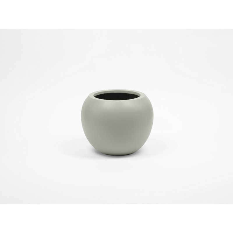 Pot de fleurs en fiberstone, Gris lisse, H 17 po x l 16 po x P 16 po