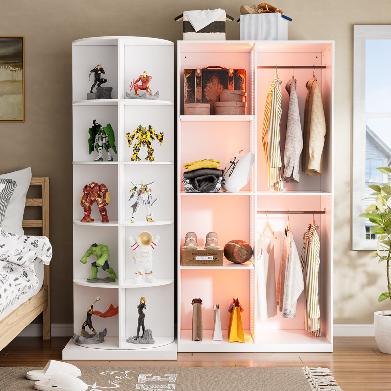 Hall Tree With 360-degree Rotating Shoe Rack, Coat Rack With 6 Modes Lights
