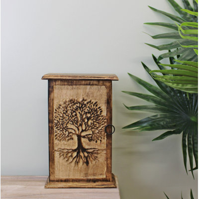 Solid Wood Wall Organizer with Key Hooks