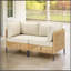 Ensemble de canapé modulaire d'extérieur en osier naturel avec coussins beige Boho
