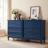 Commode Blane à 3 tiroirs, 80 cm H x 80 cm L, en bois composite, lot de 2