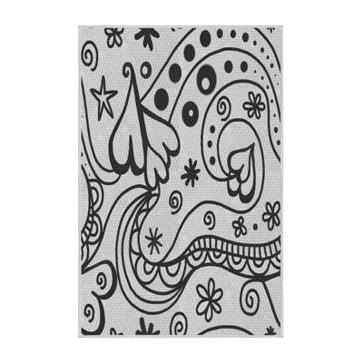 Tapis noir/blanc à motifs