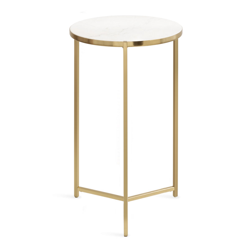 Table ronde en marbre et métal, Or