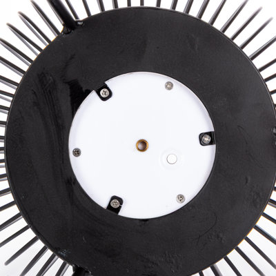 Lanterne moderne 9,65 pouces en fil de métal noir avec boule solaire et poignée