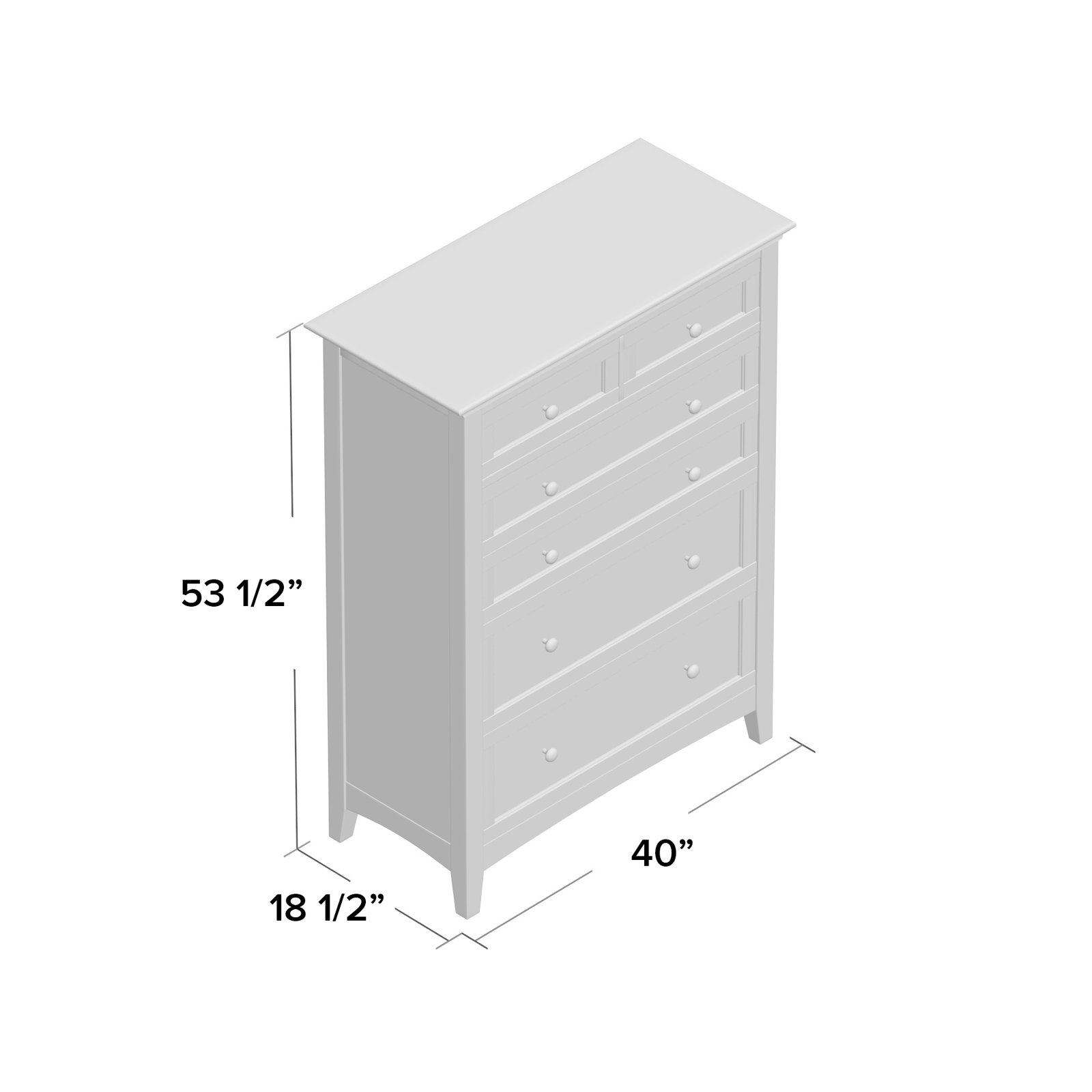 Melusina 40 " Mahogany Dresser, White