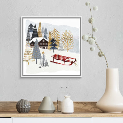 «Christmas Chalet II» par Victoria Borges - reproduction d'art sur toile
