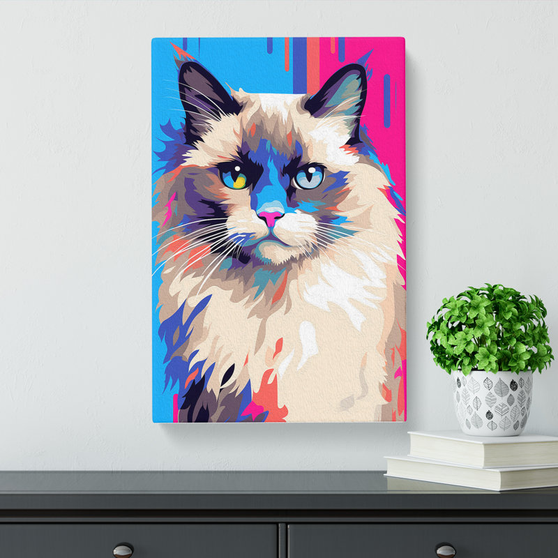 Ragdoll Cat Pop - Wrapped Canvas, 60cm H x 40cm W x 3cm D
