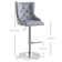 Upholstered Adjustable Height Counter Stool with Metal Frame