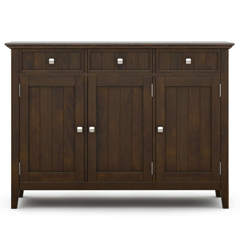 51"W Solid Wood 3-Shelf Entryway Storage Cabinet with Adjustable Shelves