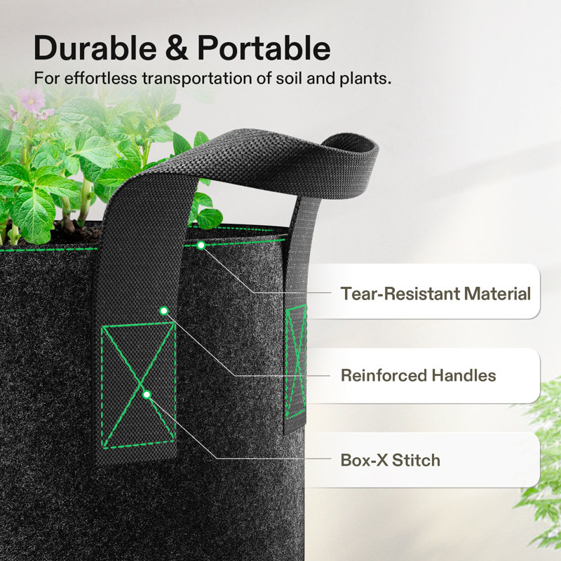 Sacs de culture pour plantes épaisses robustes, H 10 po x L 14 po x P 14 po