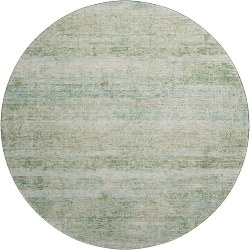 Tapis de qualité supérieure lavable à la machine Mayfield AMF2154, Vert, Rond 8 pi