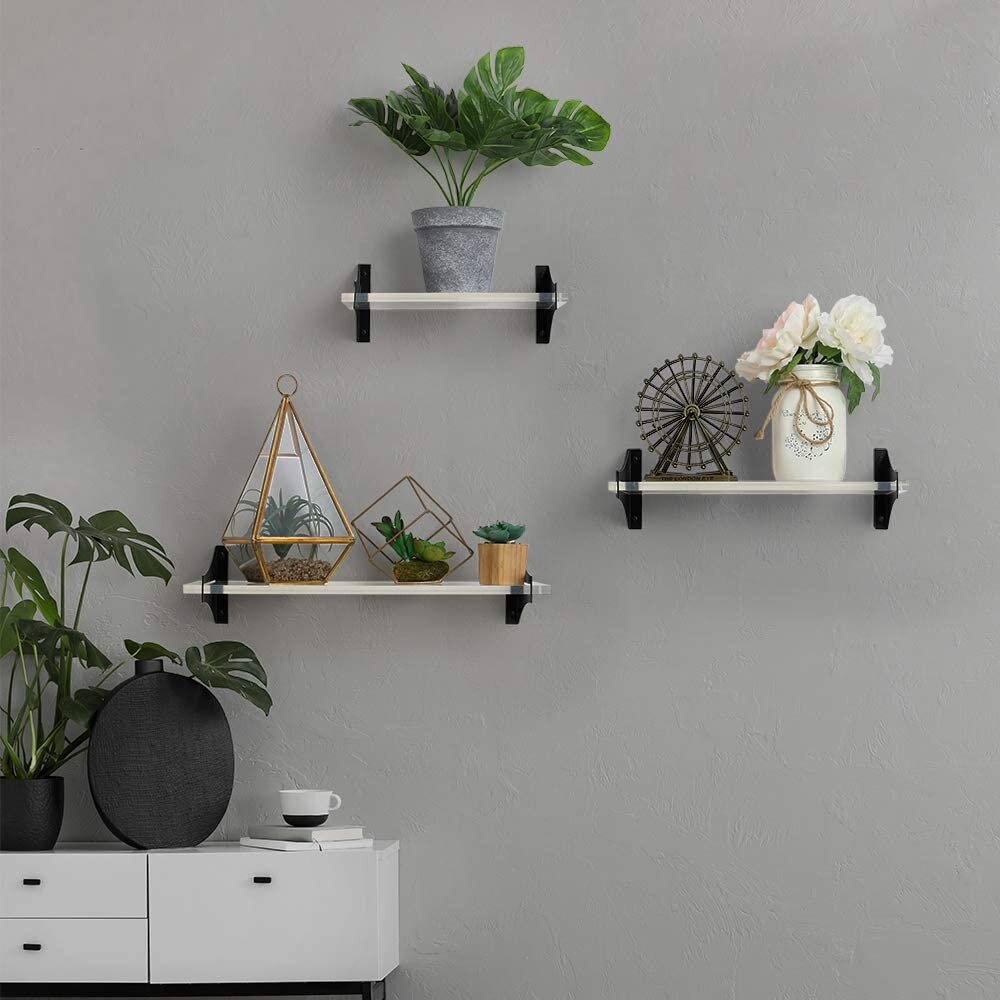 Latitude Run LIANTRAL Floating Shelves Wall Floating Shelf Set Of 3   Liantral Floating Shelves Wall Floating Shelf Set Of 3 Wall Mounted Floating Shelf With Storage 