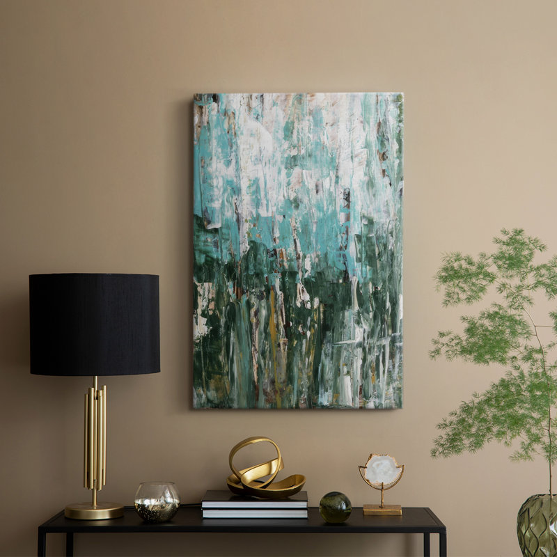 Abstrait forêt turquoise II - galerie Cavas sur mesure, H 48 po x l 32 po