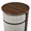Table d'appoint 2 en 1 avec tabouret intégré, table d'appoint ronde pour canapé avec compartiment de rangement