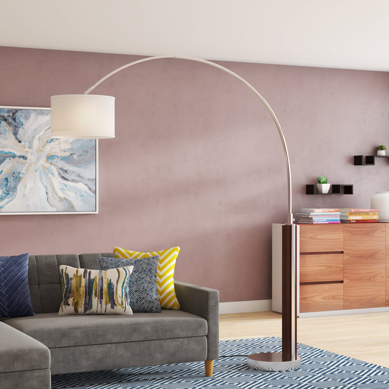 86.5'' Nickel Arched Floor Lamp
